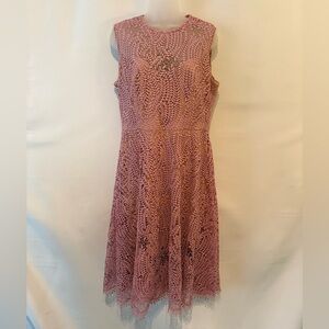 Dress the Population Mauve Lace Midi Dress